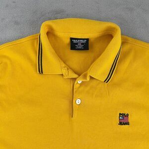 Vintage Polo Jeans Ralph Lauren Polo Shirt Men‎ Large Yellow US Flag Embroidered